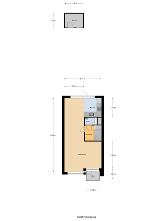 Floorplan - Rubensstraat 22, 2526 PH Den Haag