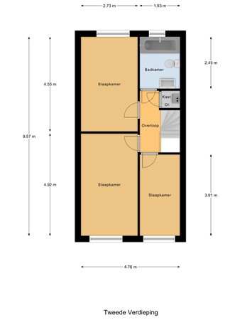 Floorplan - Rubensstraat 22, 2526 PH Den Haag