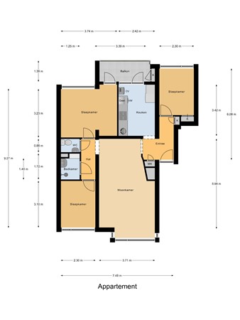 Floorplan - 3e Eeldepad 50, 2541 JJ Den Haag