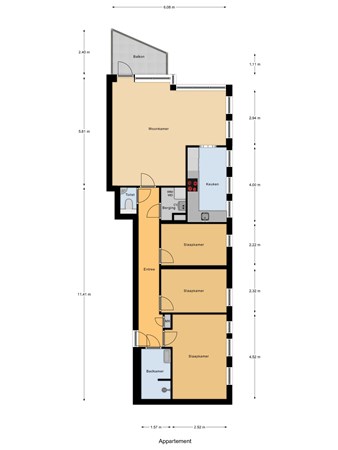 Floorplan - Ruijsdaelstraat 114, 2525 AJ Den Haag