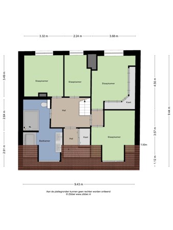 Floorplan - Valkenboskade 334, 2563 HG Den Haag