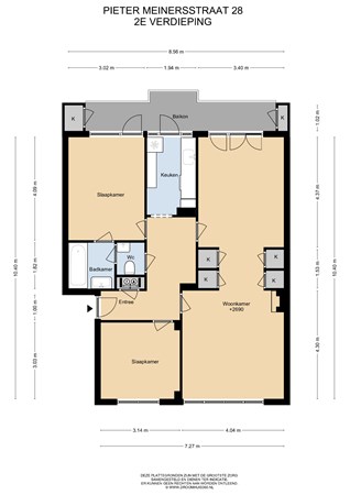 Floorplan - Pieter Meinersstraat 28, 2597 VL Den Haag