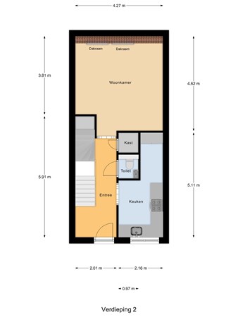 Floorplan - Hobbemastraat 242A, 2526 JV Den Haag