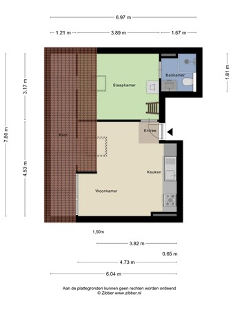 Floorplan - De Genestetlaan 195B, 2522 LH Den Haag