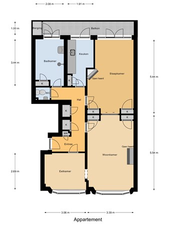 Floorplan - van Faukenbergeplein 15, 2274 SE Voorburg