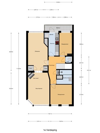 Floorplan - Harderwijkstraat 7, 2573 ZA Den Haag