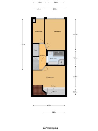 Floorplan - Hoekwaterstraat 52, 2274 PZ Voorburg