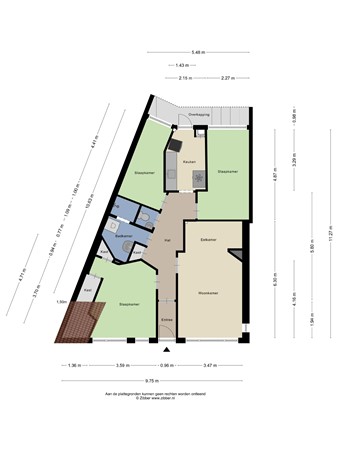 Floorplan - Vaassenstraat 8, 2573 WT Den Haag