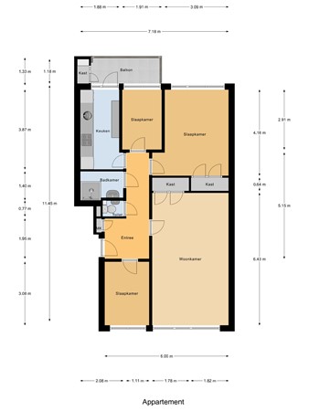 Floorplan - Castricumplein 23, 2547 JA Den Haag