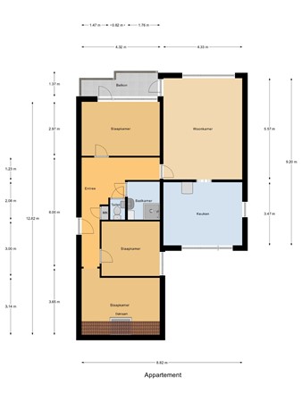 Floorplan - Jacob Catsstraat 50, 2515 GM Den Haag