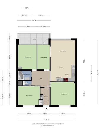 Floorplan - Sirtemastraat 310, 2513 SX Den Haag
