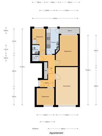 Floorplan - Monstersestraat 180, 2512 PE Den Haag