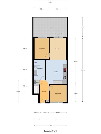 Floorplan - Alberdingk Thijmstraat 156, 2524 HR Den Haag