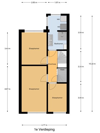 Floorplan - Van Vlotenstraat 16, 2523 JC Den Haag