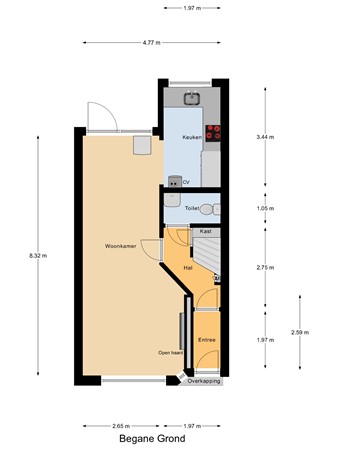 Floorplan - Van Vlotenstraat 16, 2523 JC Den Haag