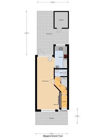 Floorplan - Van Vlotenstraat 16, 2523 JC Den Haag