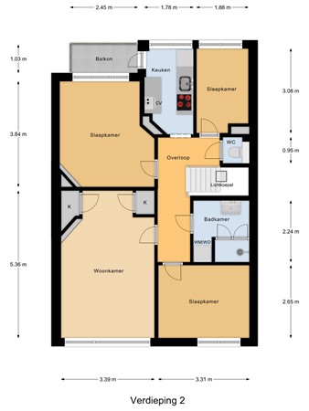 Floorplan - Tafelbergstraat 30, 2572 NZ Den Haag