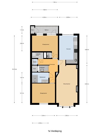 Floorplan - Lavendelstraat 21, 2563 PP Den Haag