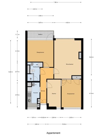 Floorplan - De Gaarde 446, 2542 CV Den Haag