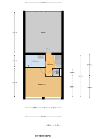 Floorplan - Ferdinand Bolstraat 113, 2525 XL Den Haag