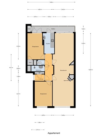 Floorplan - Veluweplein 51, 2571 GB Den Haag