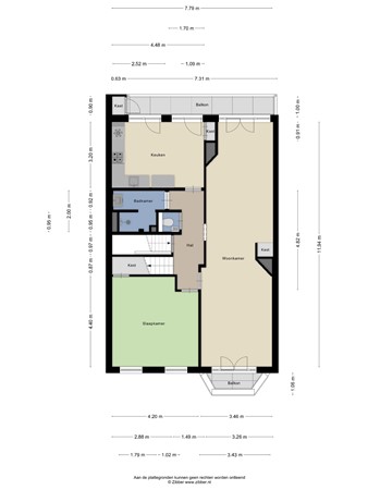 Floorplan - Vreeswijkstraat 247, 2546 AH Den Haag