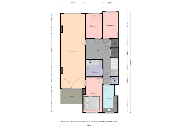 Floorplan - Acaciastraat 78, 2565 KD Den Haag