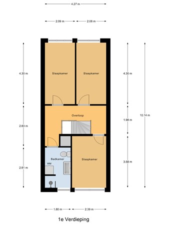Floorplan - Hilversumsestraat 8E, 2574 XG Den Haag