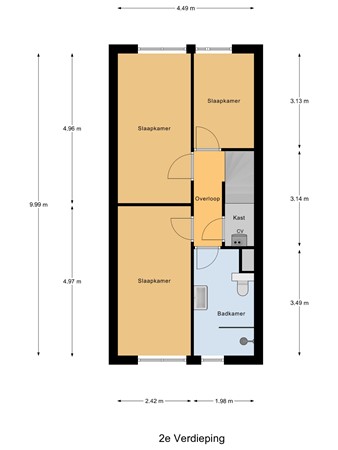 Floorplan - Van Dijckstraat 136, 2526 SG Den Haag
