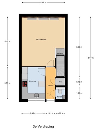 Floorplan - Van Dijckstraat 136, 2526 SG Den Haag
