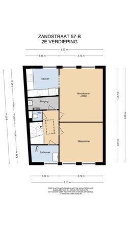 Floorplan - Zandstraat 57B, 4101 ED Culemborg