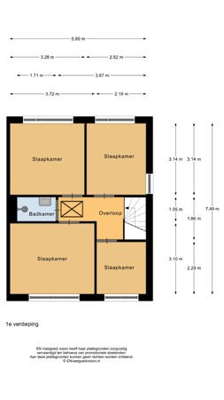 Plattegrond - Wethouder C. Kromstraat 5, 1911 HG Uitgeest - 160276611_wethouder_c_kr_1e_verdieping_20240730_acb8da.jpg