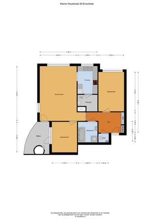 Floorplan - Kleine Houtstraat 39, 7513 WB Enschede