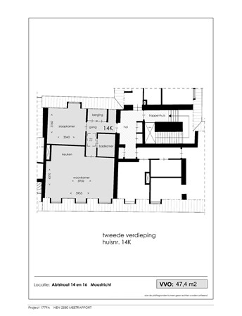 Abtstraat 14K, 6211 LS Maastricht - Indelingstekening 2e verdieping.jpg