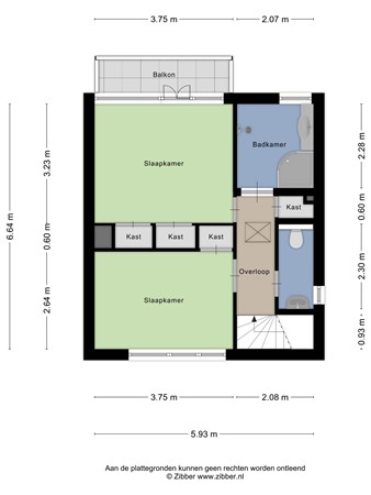 Floorplan - Margrietstraat 6, 9645 NP Veendam