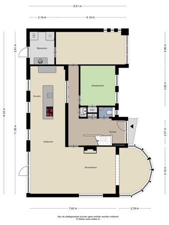 Floorplan - Boven Veensloot 7, 9651 CG Meeden