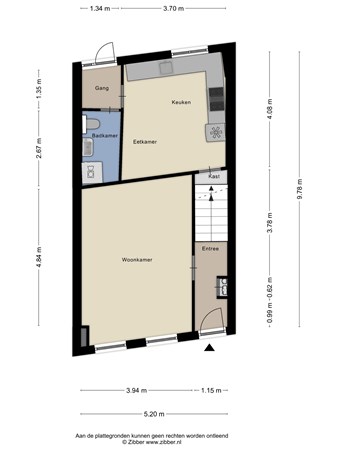 Floorplan - Noorderstraat 351, 9611 AJ Sappemeer