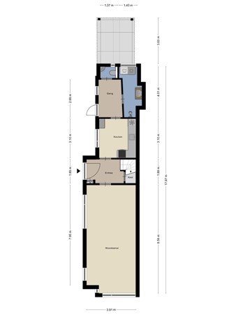 Floorplan - Werfkade 20, 9601 LG Hoogezand