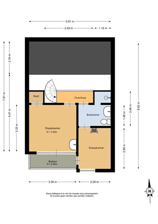 Ds. Sannesstraat 160, 9645 ED Veendam - Eerste verdieping - 2D.jpg