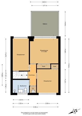 De Reede 74, 9642 ME Veendam - Eerste verdieping - 2D.jpg