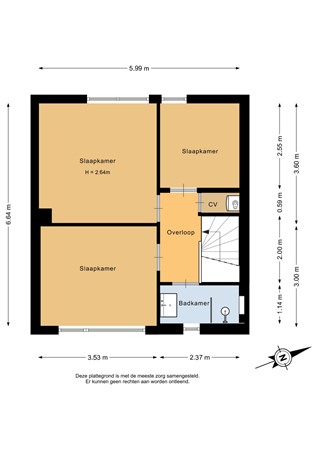 Troelstrastraat 4, 9645 JC Veendam - Eerste verdieping - 2D.jpg