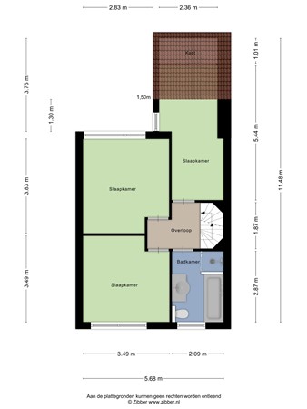 Zwanensingel 85, 6601 GD Wijchen - 437011_2D_Eerste_Verdieping_Zwanensingel_85_Wijchen_02.jpg