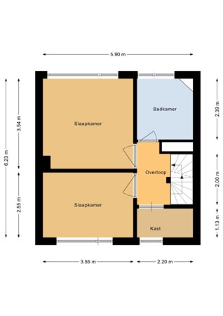 Drostlaan 38, 4541 ES Sluiskil - Eerste verdieping - 2D.jpg