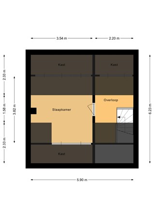 Drostlaan 38, 4541 ES Sluiskil - Tweede verdieping - 2D.jpg