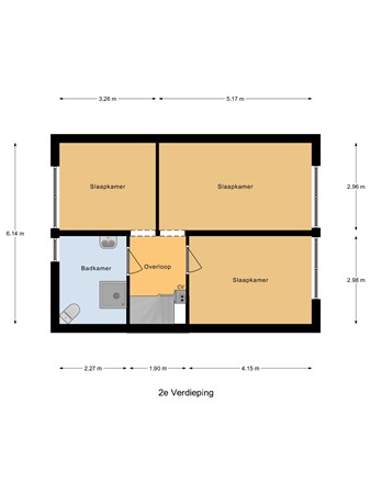 Plattegrond - Fjord 144, 8224 DJ Lelystad - 2e_Verdieping.jpg