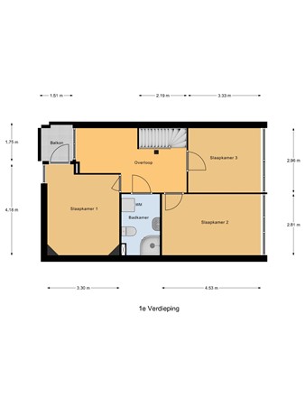 Plattegrond - Kempenaar 05 38, 8231 EA Lelystad - 1e_Verdieping.jpg