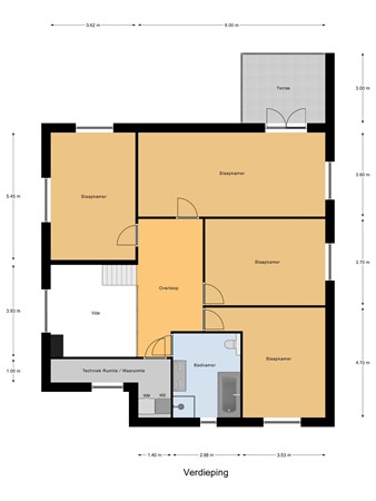 Plattegrond - Buizerdlaan 14, 8245 HL Lelystad - Verdieping.jpg