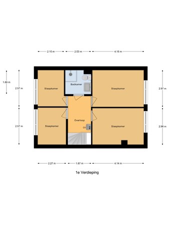 Plattegrond - Baai 51, 8224 DM Lelystad - 1e_Verdieping.jpg