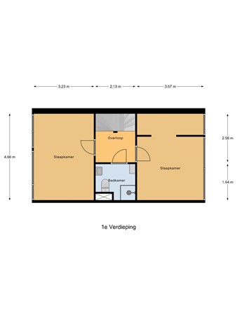 Plattegrond - Schipbeek 48, 8223 DV Lelystad - 1e_Verdieping.jpg