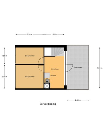 Plattegrond - Schipbeek 48, 8223 DV Lelystad - 2e_Verdieping.jpg